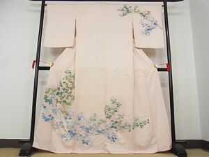 平和屋-こころ店■訪問着　枝花文　暈し染　金彩　着丈165cm　裄丈65cm　正絹　逸品　1B-wt511