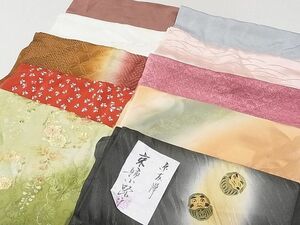 平和屋-こころ店■和装小物 上質な帯揚げ10枚セット 京友禅 京姉小路作 達磨 寿光織 暈し染め 丹後ちりめん 鬼しぼ縮緬 逸品 A-zi6959