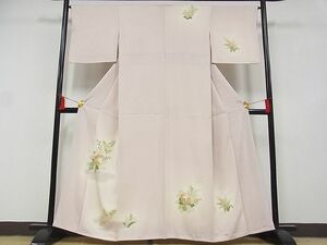 平和屋-こころ店■訪問着　草花文　暈し染　金彩　着丈159cm　裄丈65cm　正絹　逸品　1B-wt417