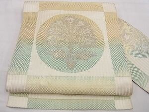 平和屋野田店■八寸名古屋帯　花丸文　金糸　逸品　n-yt0362