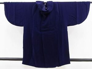 平和屋野田店■道行コート　ベロア　深紫色　洗える着物　n-pk4399