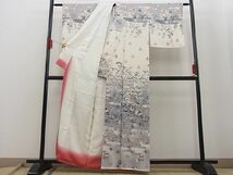 平和屋野田店■付下げ　エ霞吉祥花鳥文　暈し染め　金彩　逸品　n-fw4561_画像3