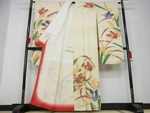 平和屋-こころ店■豪華振袖　薄花蝶文　着丈160cm　裄丈64.5cm　正絹　逸品　A-bw4925_画像2