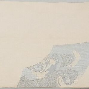 平和屋-こころ店■綴れ 八寸名古屋帯 立波文 金糸 正絹 逸品 A-gk796の画像3