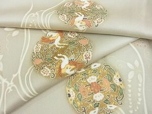 平和屋2■訪問着　駒刺繍　花鳥唐草文　金彩　逸品　wb9122