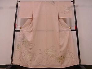 平和屋-こころ店■夏物　訪問着　絽　光琳枝花文　金銀彩　着丈159cm　裄丈63.5cm　正絹　逸品　mop1756