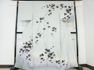 平和屋2□訪問着　作家・陽明　葡萄蔦の葉文　手描き　暈し染め　まるやま扱い　逸品　未使用　kh688