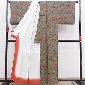 平和屋野田店■上質な小紋 花尽くし 鬼しぼ縮緬 逸品 未使用 n-qt0553の画像3