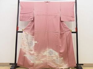 平和屋野田店■豪華色留袖　相良刺繍　正倉院花菱文　暈し染め　逸品　n-hj7631