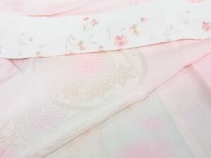 平和屋2■振袖用長襦袢　無双仕立て　鼓花文　暈し染め　半衿刺繍　逸品　op7499