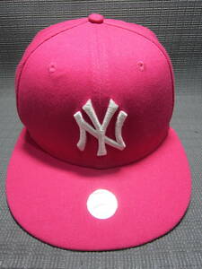 NEW ERA ニューエラ × NY ニューヨークヤンキース　59 FIFTY　キャップ　帽子　ピンク　55.8cm　J2312E