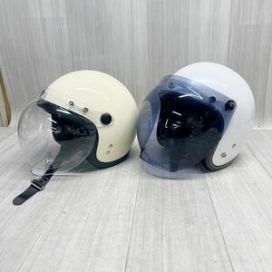 ヘルメット ジェットヘルメット バイク用ヘルメット　アイボリー　ホワイト　2点セット　