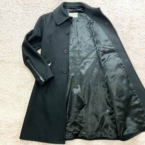 極美品 ジョルジオアルマーニ GIORGIO ARMANI 【圧倒的な高級感】 ロング コート ステンカラー ブラック サイズ44 S〜M メンズ 超稀少　黒