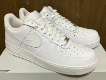 20年製 NIKE AIR FORCE 1 LO ナイキ エアフォース ローカット AF1【315122-111】WHITE LEATHER トリプル ホワイト レザー 白 US12_画像2