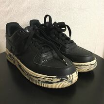 ND78 NIKE AIR FORCE 1 ナイキ エアフォース1 レザー black 24.5cm 07 LV8 LTHR AJ9507-001 スニーカー_画像1