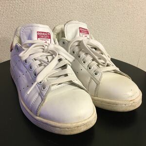 ND79 adidas アディダス STAN SMITH スタンスミス 23.5cm レザー white/pink S75080 ローカット スニーカー MALE