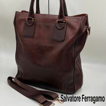 『激レア ヴィンテージ』Salvatore Ferragamo サルヴァトーレフェラガモ トートバッグ ビジネスバッグ 大容量 A4 ノートpc収納可 2way_画像1