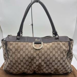 1円『極美品』GUCCI グッチ アビー トートバッグ ボストンバッグ GGキャンバス レザー 大容量 肩掛け ハンドバッグ ショルダーバッグ