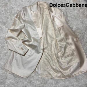 美品 『漢の極み 激渋』DOLCE & GABBANA ドルチェアンドガッバーナ タキシードジャケット テーラード オフホワイト メンズアウター