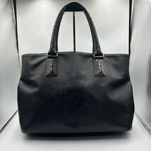 『美品』BOTTEGA VENETA ボッテガヴェネタ トートバッグ ハンドバッグ ビジネスバッグ マルコポーロ レザー ブラック 黒 メンズ_画像3