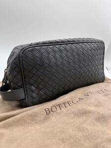 良品 大人気モデル BOTTEGA VENETA ボッテガヴェネタ クラッチバッグ セカンドバッグ イントレ チャート レザー メンズ グレー