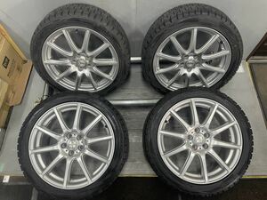 wedsアルミ 17インチ[商品番号7167] 17×7J ＋48 H5 ダンロップ WINTERMAXX WM01 215/45R17(87Q) 2019年製 4本セット