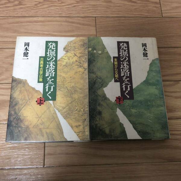 発掘の迷路を行く　上下巻　古典考古学以後　未開から文明へ　岡本健一　リサイクル本　除籍本　2冊セット