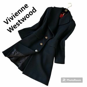 【美品】 Vivienne Westwood RED LABEL ヴィヴィアンウエストウッド レッドレーベル オーブ ロングコート 黒 ブラック コート ウール