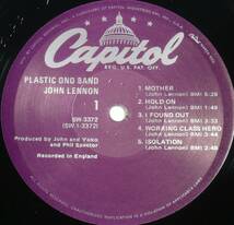 米LP●JOHN LENNON／Plastic Ono Band　キャピトルSW3372 パープル・レーベル Bell Sound刻印_画像3