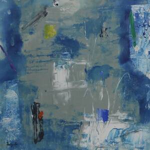 Art hand Auction Hiroshi Miyamoto 2023DR-252 Blaue Befreiungszone (Allgegenwärtig), Malerei, Aquarell, Abstraktes Gemälde