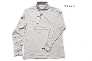 送料無料★新品｜未使用｜オリアン｜ORIAN｜コットン×カシミア長袖ポロシャツ｜ホワイトベージュ｜M