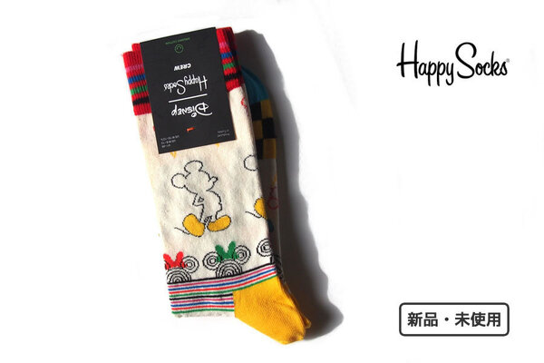 送料無料★新品|未使用|ハッピーソックス|happy socks×ディズニーコラボレーション|クルー丈カジュアルソックス