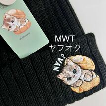 15312099 NYA? ニット帽　シュークリーム　モフサンド　レディース　ファッション　帽子　キャップ　ハット　サメにゃん　ねこ　MWT_画像1