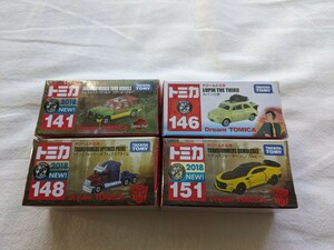 トミカTOMICA ドリームトミカ トランスフォーマー オプティマス ルパン ジュラシックパーク ジュラシックワールド セット 4台 未開封未使用