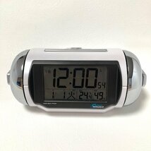 SEIKO セイコー 目覚まし時計 NR523W スーパーライデン 大音量 デジタル 置き時計 電波時計 湿度・温度計付き スタイリッシュ ライト付き_画像1