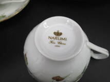 即決　未使用　NARUMI ナルミ カップ＆ソーサー 5客+大皿+ケーキセット 金縁 葡萄 ブドウ柄 茶器 洋食器 コーヒーカップ　（JJUNB_画像7