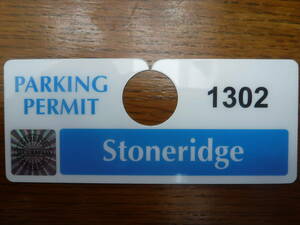◆新品U.S.駐車許可書【Parking Permit Hang Tags】ホログラム仕様Stoneridge　1302◆