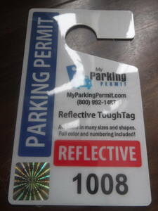 ◆新品U.S.駐車許可書【Parking Permit Hang Tags】sampleパーキング反射パーミット +ホログラム仕様◆