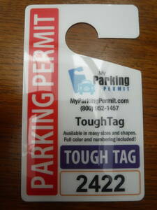 ◆新品U.S.駐車許可書【Parking Permit Hang Tags】sampleパーキングToughパーミット ◆