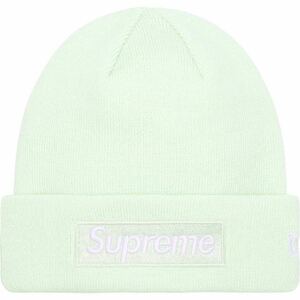 【新品 薄緑 23AW New Era Box Logo Beanie】 supreme 23fw ニューエラ ボックスロゴビーニー s small bandana cross overdyed loose gauge