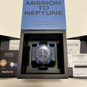 本物をお探しの方へ 12月 銀座購入 レシート付属 【新品未使用 海王星 OMEGA × swatch Mission to Neptune】 ネプチューン moonshine gold