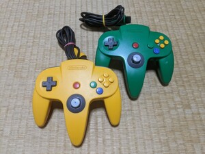 ニンテンドー64 コントローラー　グリーン　イエロー