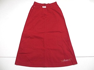 ピンクハウス　ロゴステッチ刺繍入りAラインスカート　赤　　Mサイズ