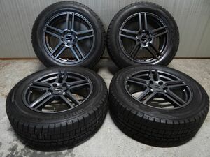 ★225/55R17 225 55 17 DUNLOP WINTER MAXX WM02 21年製 阿部商会 EIGER 17-7.5J 5/112 オフセット54 BMW F48 X1 中古品