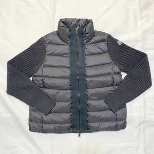 【極美品】MONCLER モンクレール ハイブリッド ダウンニット グレー　S