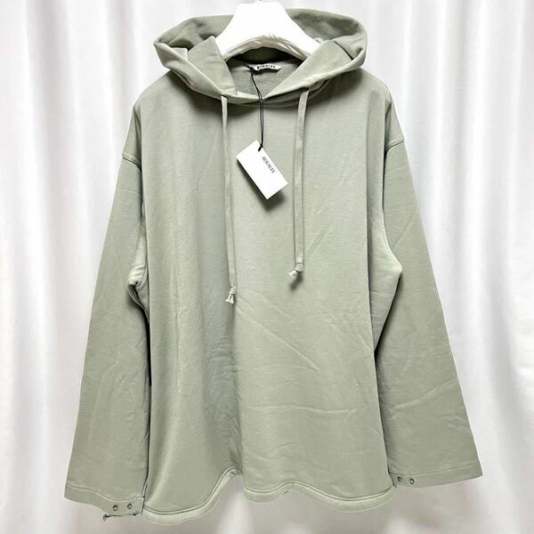 5 新品 オーラリー AURALEE オーバーサイズ スウェット パーカー トレーナー LIGHT FLOWY SWEAT PARKA フーディ HOODY グリーン