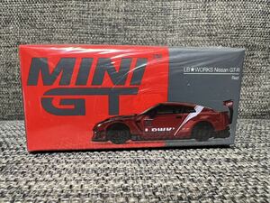 MINI GT 1/64 345 LB★WORKS Nissan GT-R R35 タイプ2 リアウイング バージョン 3 レッド `LBWK` 2.0 (右ハンドル)