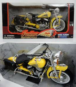 【NEW-RAY】 1/6 Indian DIE-CAST WITH PLASTIC SERIES インディアンモーターサイクル (イエロー) 開封品 中古品 JUNK 一切返品不可 ③