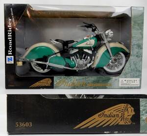 【NEW-RAY】 RoadRider collection 1/6 Indian インディアンモーターサイクル (白/緑？) 開封品？保管品 中古品 JUNK 一切返品不可で ⑥