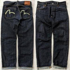 EVISU/エヴィス/Lot.2000 No.2/デニムパンツ/赤耳/セルビッチ/オフセット/隠しリベット/インディゴネイビー/カモメプリント/34×32